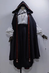 Black [Sacred Vow] Print Hooded Vintage Elegant Prince Handsome Ouji Lolita Cloak - Product - 10