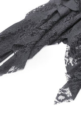 Black Women's Gothic Lace Irregular Distressed Hanky‑Hem Skirt - Product - 13