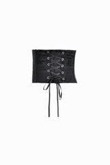 Black Floral Pattern Lace-Up Zippered Women's Gothic Waist Corset - Product - 13