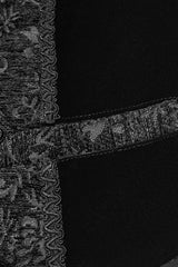 Black Sleeveless Floral Jacquard Buckled Men's Gothic Vest - Product - 6