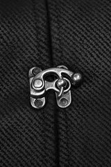 Black Sleeveless Print Stitching Metal Button Mens Steampunk Vest - Product - 5