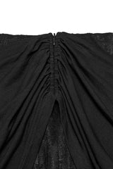 Black Irregular Mesh Ruched Women's Punk Fishtail Skirt - Product - 6