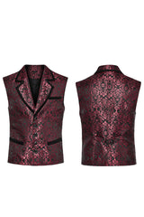 Men's V Collar Sleeveless Print Luxury Gem Four Button Stitching Gothic Vest 2 Colors - Product - 9