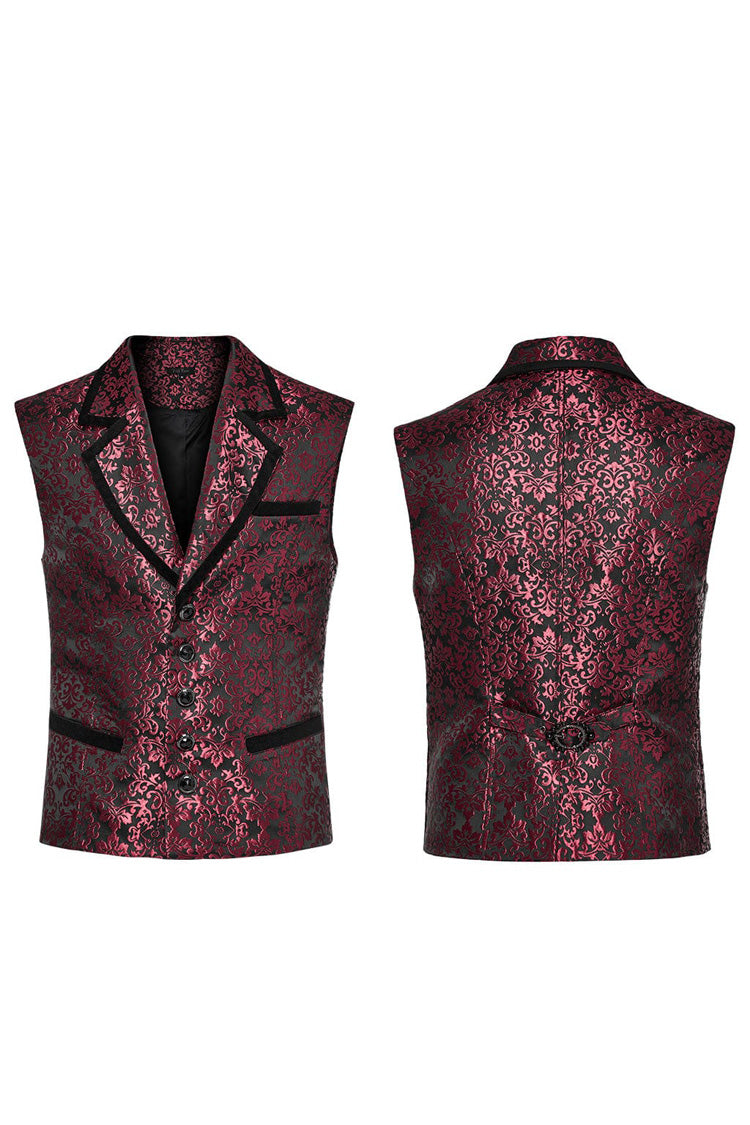 Men's V Collar Sleeveless Print Luxury Gem Four Button Stitching Gothic Vest 2 Colors - Product - 9