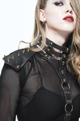 Black Rivet Decoration Collar Women's Gothic Body Harness - Product - 6