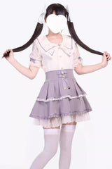 [Fruit Candy] Ruffle Bowknot Lace Sweet Jirai Kei Japanese Skirt 5 Colors - Product - 10