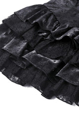 Black Sleeveless Multi-Layered Ruffled Women's Punk Party Slip Dress Graduation Dress - Product - 17