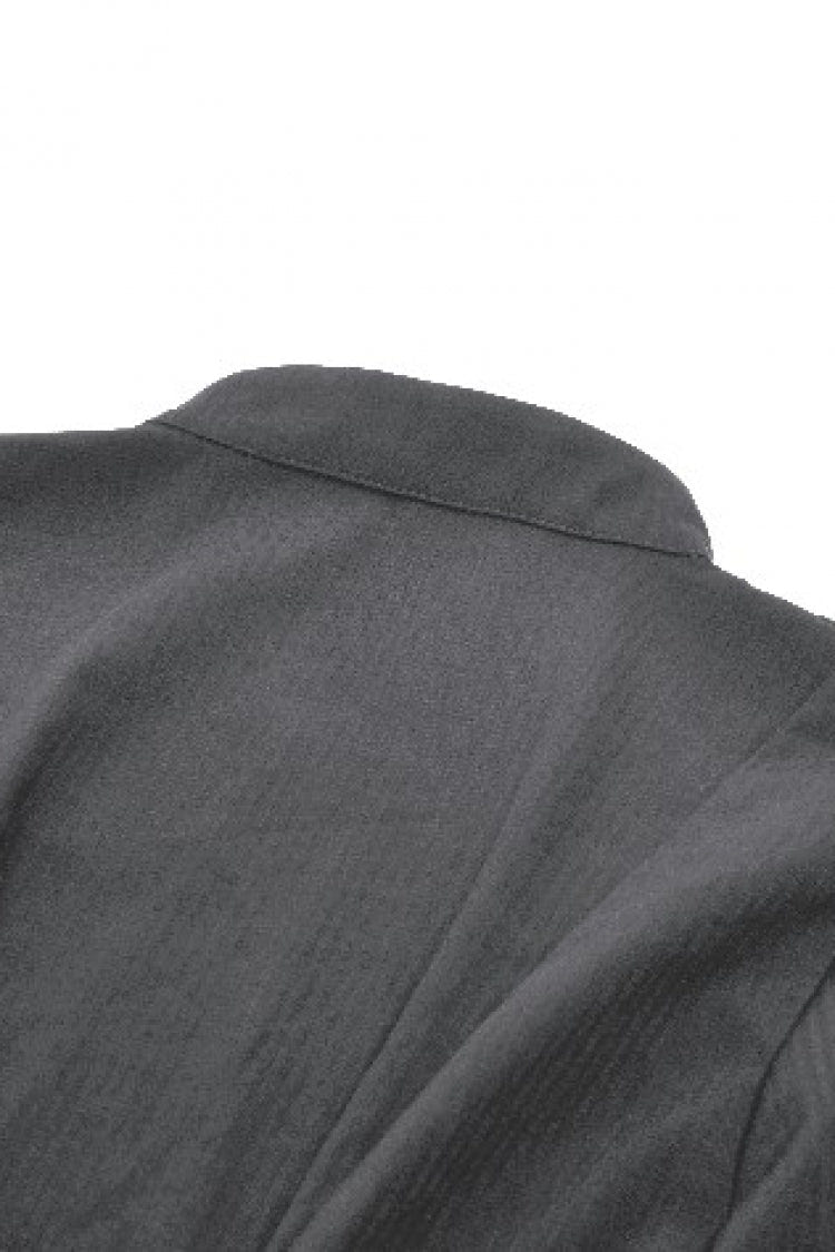 ブラック ロング Bishop 袖 二層 レース 裾幅 レースアップ レディース ゴシック ワンピース 商品画像