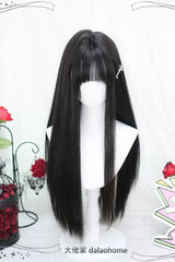 Black Natural Sweet Lolita Long Straight Wigs - Product - 2
