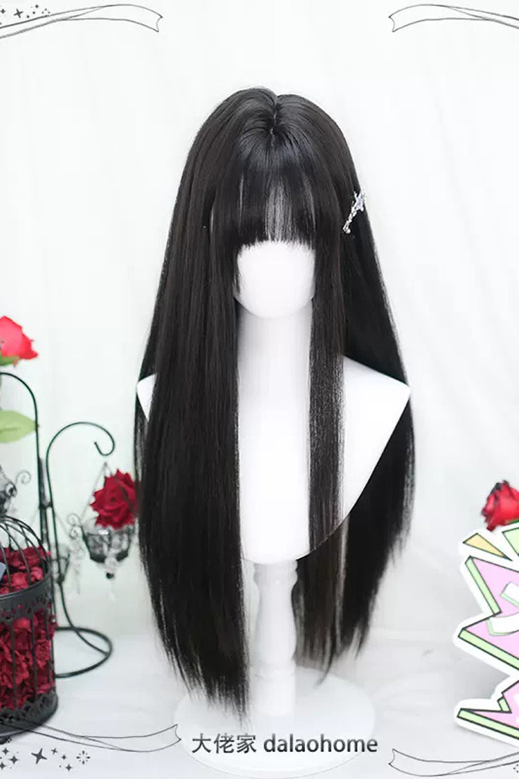Black Natural Sweet Lolita Long Straight Wigs - Product - 2