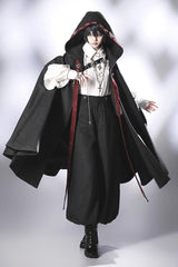 Black [Sacred Vow] Print Hooded Vintage Elegant Prince Handsome Ouji Lolita Cloak - Product - 7