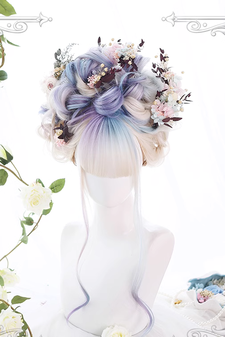 Multicolor Gradient Long Curly Sweet Lolita Wigs - Product - 2