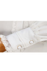 Solid Color Lantern Sleeves Stand Collar Bowknot Tie Classic Lolita Blouse 4 Colors - Product - 6
