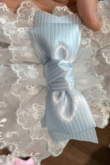 Multi-Color Strawberry Angel Cherry Blossom Tree Bowknot Lace Sweet Lolita Hand Sleeves 9 Colors - Blue - 6