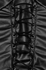 Black Halterneck Sleeveless Lace-Up Plunging Irregular Women's Punk Vest - Product - 6