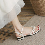 Pearl Chain Decoration Sweet Elegant Sandals 2 Colors - Product - 7