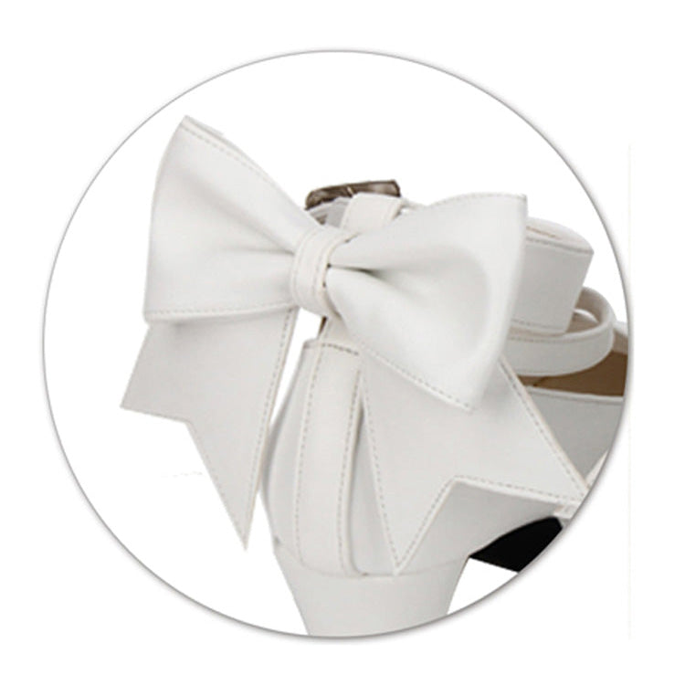 Cute Solid Color Bowknot Sweet Lolita High Heels 4 Colors - Product - 9
