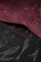 Red/Black Long Trumpet Sleeves Stitching Hooded Womens Gothic Vintage Coat - Product - 7