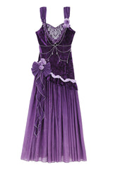 Purple [Madame Butterfly] Ruffle Bowknot Lace Sweet Elegant Gorgeous Lolita Jsk Dress - Product - 3