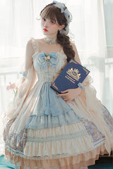 Multi-Color Cardigan Bowknot Elves Multi-Layer Ruffled Sweet Lolita JSK Dress - Product - 2