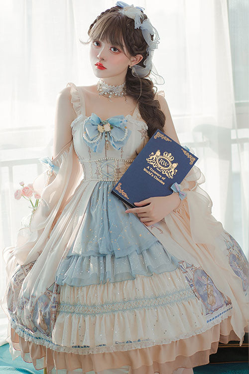 Multi-Color Cardigan Bowknot Elves Multi-Layer Ruffled Sweet Lolita JSK Dress - Product - 2
