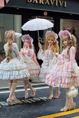Purple [Candlelight Elegance] Long Trumpet Sleeves Multi-Layered Ruffle Bowknot Lace Sweet Elegant Lolita Dress - Product - 7