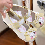 Cute Bunny Bowknot Round-Toe Low Heel Sweet Lolita Mary Jane Shoes 3 Colors - Light-Yellow - 4
