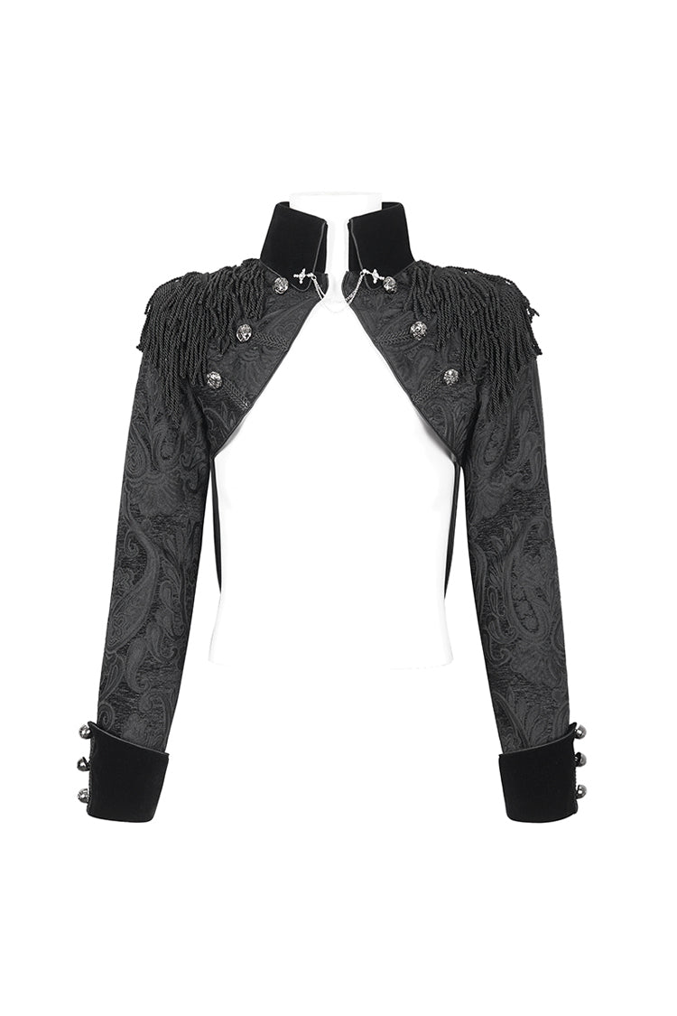 Black Tassels Swallow Tailed Men's Gothic Jacket - Product - 9