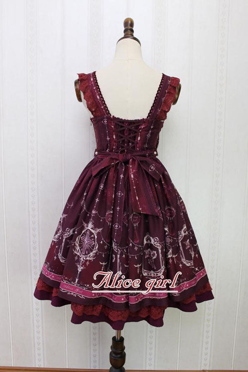 Angel Cross Print Lace Bowknot Cardigan Ruffled Sweet Lolita JSK Dress - Product - 3