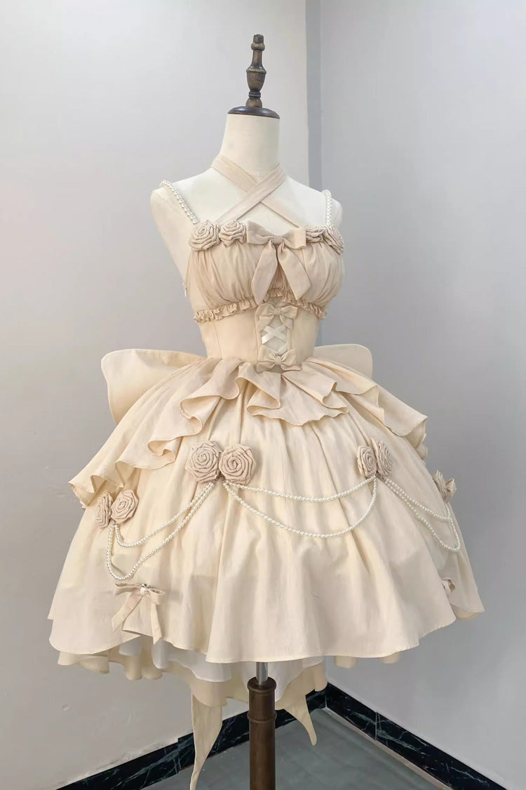 Ivory Hanayome Hollow Bowknot Sweet Princess Lolita Jsk Dress - Product - 2