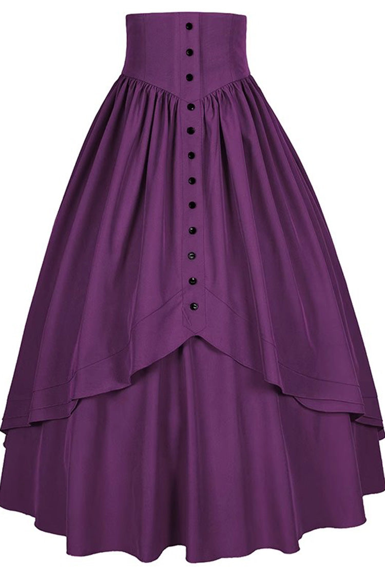 Gothic Elegant Ruffle Lolita Victorian Skirt 8 Colors - Purple - 8