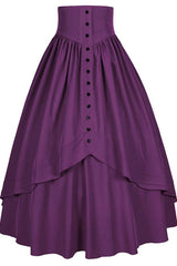 Gothic Elegant Ruffle Lolita Victorian Skirt 8 Colors - Purple - 8