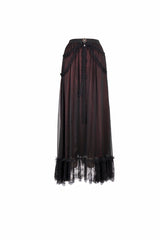 Black/Red Butterfly Lace Pendant Decoration Chiffon Women's Gothic Skirt - Product - 8