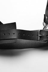 Black Adjustable Integrated Buckle Rivets Women's Steampunk Harness - Product - 8
