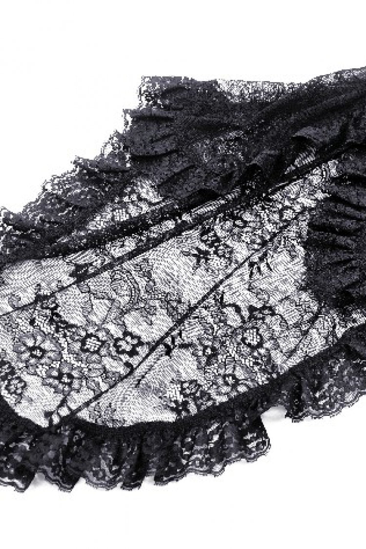 Black Off Shoulder Long Flare Sleeves Lace Women's Gothic Romantic Top - Product - 17