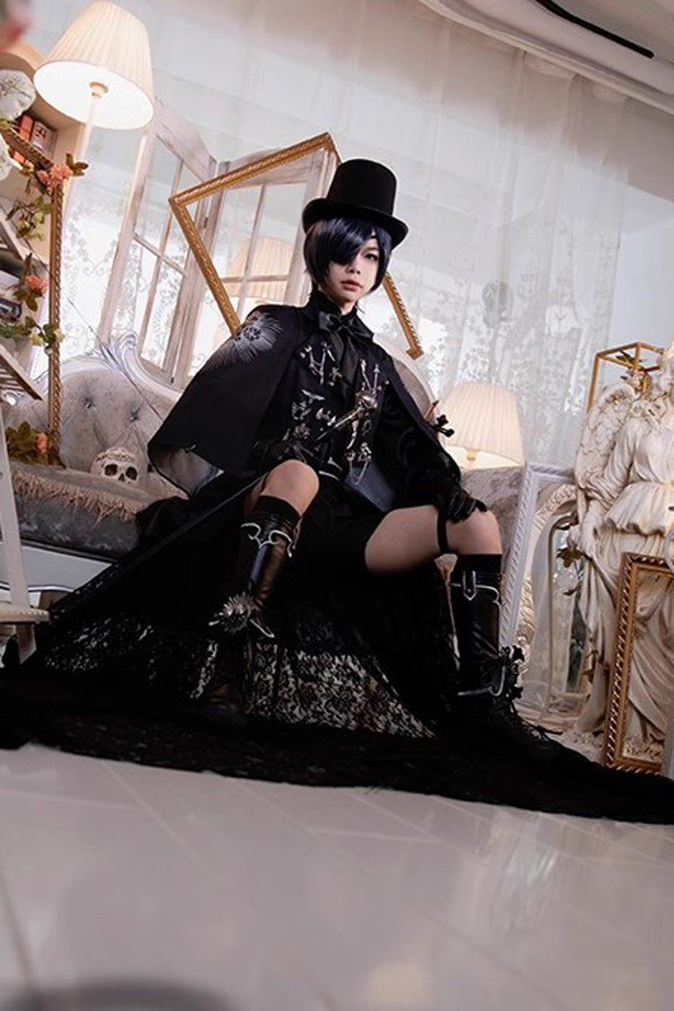 Black Deacon Metal Decoration Gothic Ouji Lolita Set - Product - 5
