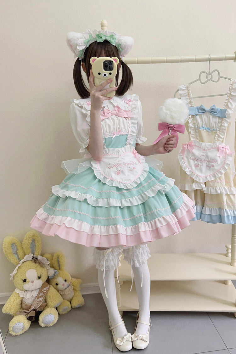 Cat Ear Story Multi-layer Ruffle Bowknot Sweet Lolita Jsk Dress 4 Colors - Product - 18