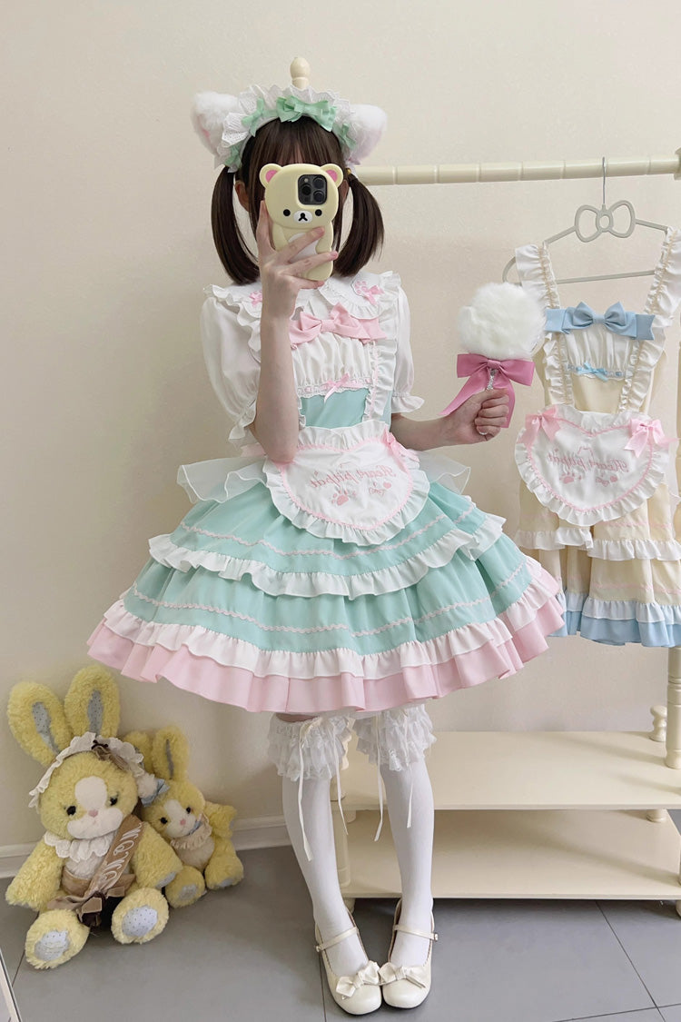 Cat Ear Story Multi-layer Ruffle Bowknot Sweet Lolita Jsk Dress 4 Colors - Product - 18