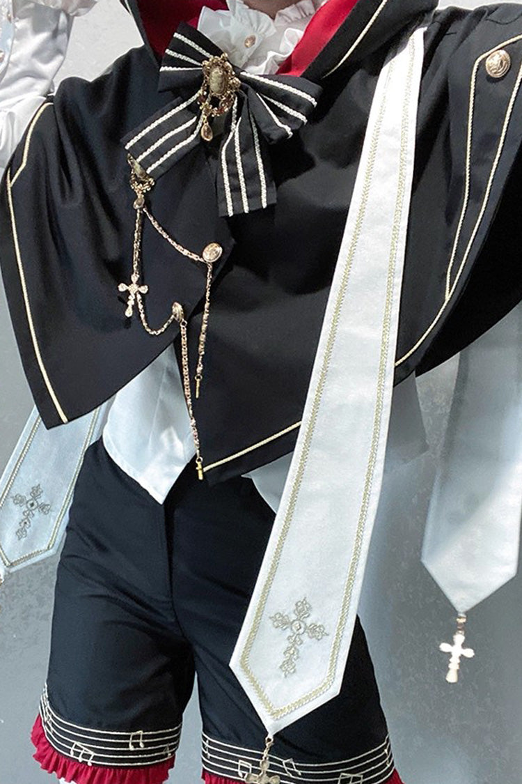 Black [The Choir of The Church] Ouji Fashion Gothic Prince Lolita Set (Older Brother Version) - Product - 10
