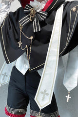 Black [The Choir of The Church] Ouji Fashion Gothic Prince Lolita Set (Older Brother Version) - Product - 10