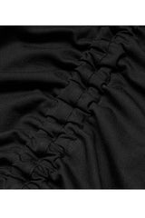 Black Knitted Stretch Hollow-Carved Design Drawstring Bodycon Shoulder Strap Halter Neck Women's Punk Dress - Product - 8