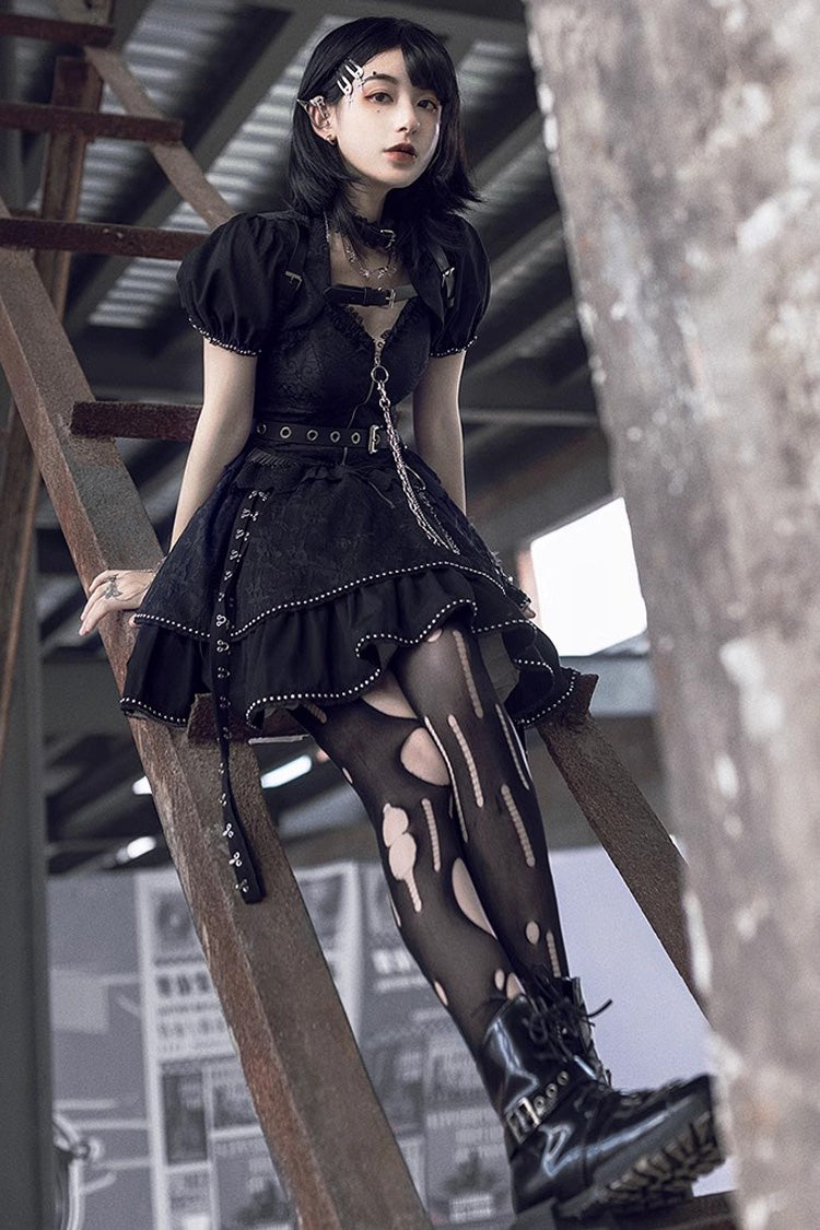 Black Letters and Poems Gothic Punk Lolita JSK Dress - Product - 8