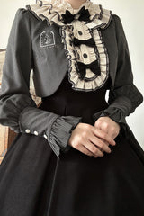 Black [Serenade] Long Sleeves Ruffle Bowknot Fake Two Pieces Classic Lolita Dress - Product - 8