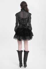 Black Cross Tassel Print Women's Gothic Skirt - Product - 13