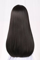 Black Hime Cut Long Straight Hair Gothic Lolita Wig - Product - 4