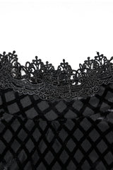 Black Long Sleeves Invisible Zipper High Waisted Hollow Stitching Women's Gothic Dress - Product - 5
