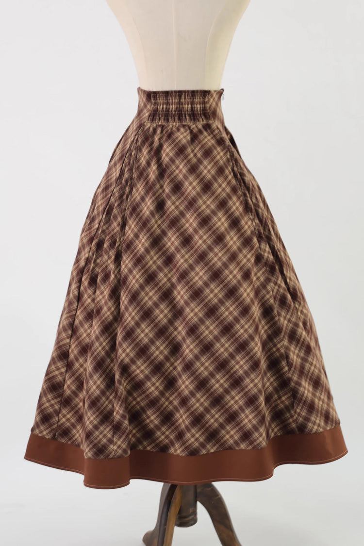 Brown [Broken Pocket Watch] Printed Detective-Style Classic Lolita Full Skirt - Product - 6