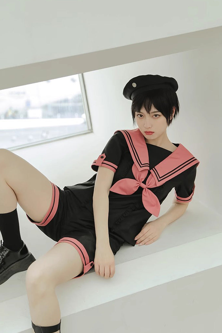 Black Voyage To Atlantis Navy Style Short Sleeves Prince Ouji Lolita Set - Product - 5