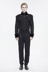 Black Tassels Swallow Tailed Men's Gothic Jacket - Product - 7