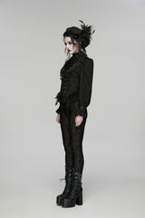 Black V Collar Sleeveless Cut-Out Lace Slim Women's Gothic Cool Vest - Product - 3